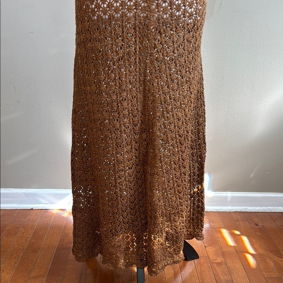 Peruvian Connection 100% Pima Cotton Brown Casual Boho Knit Maxi Skirt Size S - Picture 6 of 12
